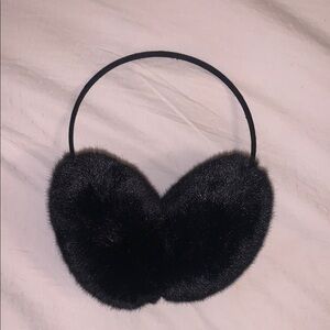 Elegant Black Faux Fur Earmuffs - Clean